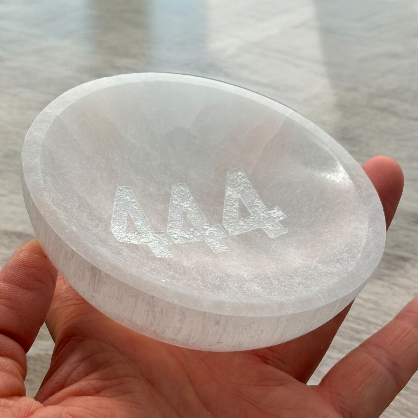 Angel Number "444" Selenite Bowl Round (S)