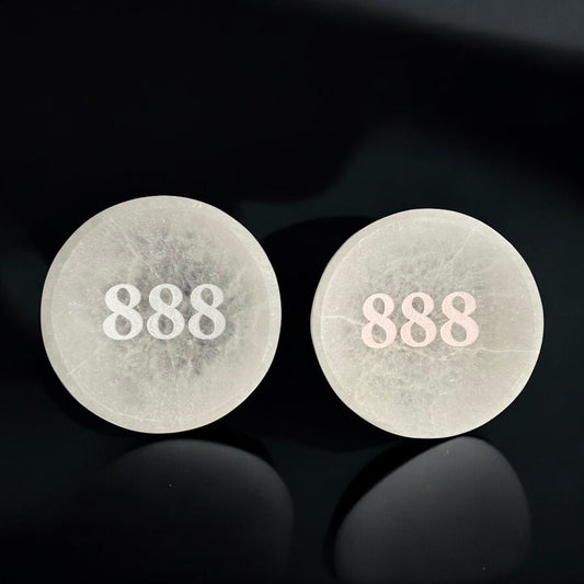 Angel Number "888" Selenite Bowl Round (M)