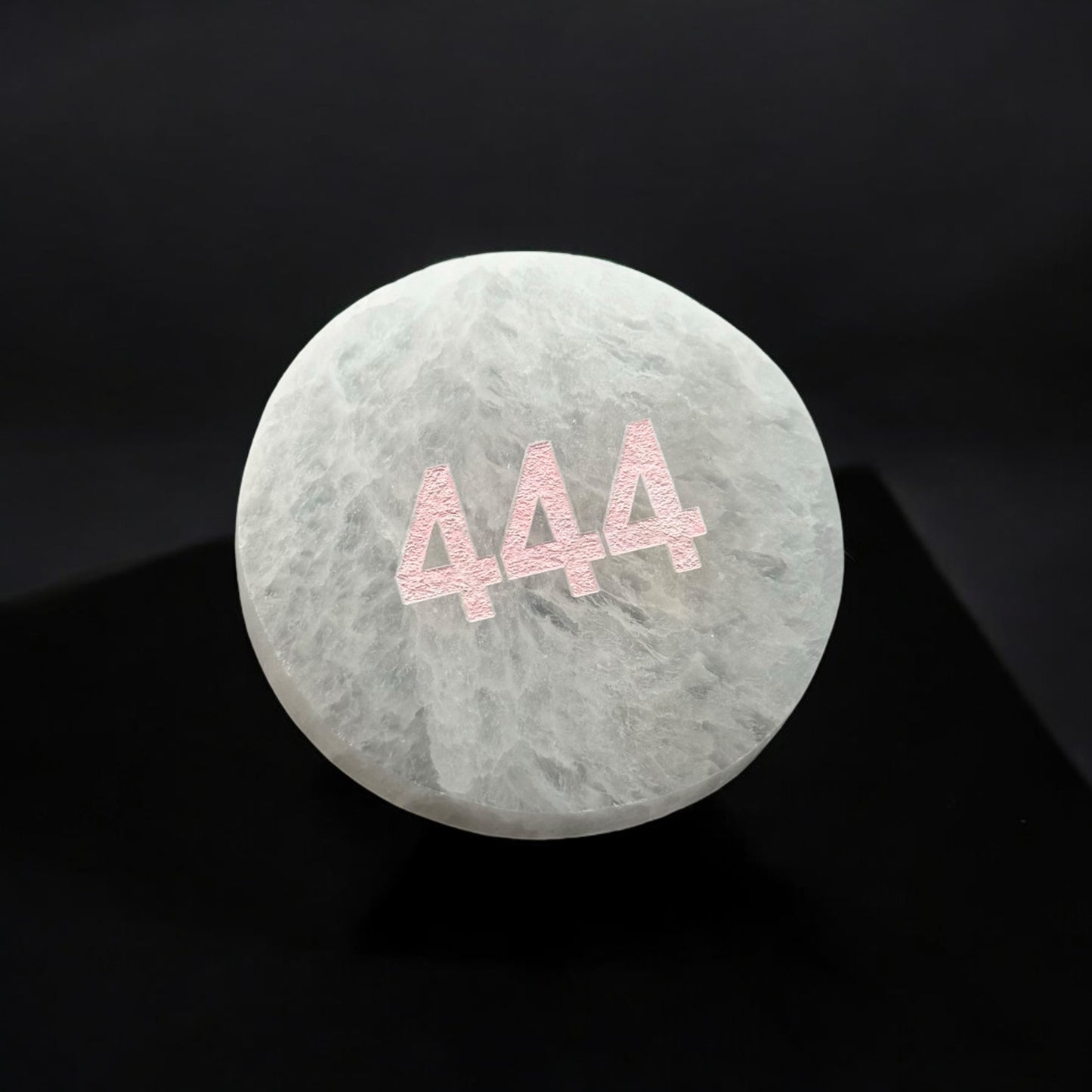 Angel Number "444" Selenite Plate Round (S)