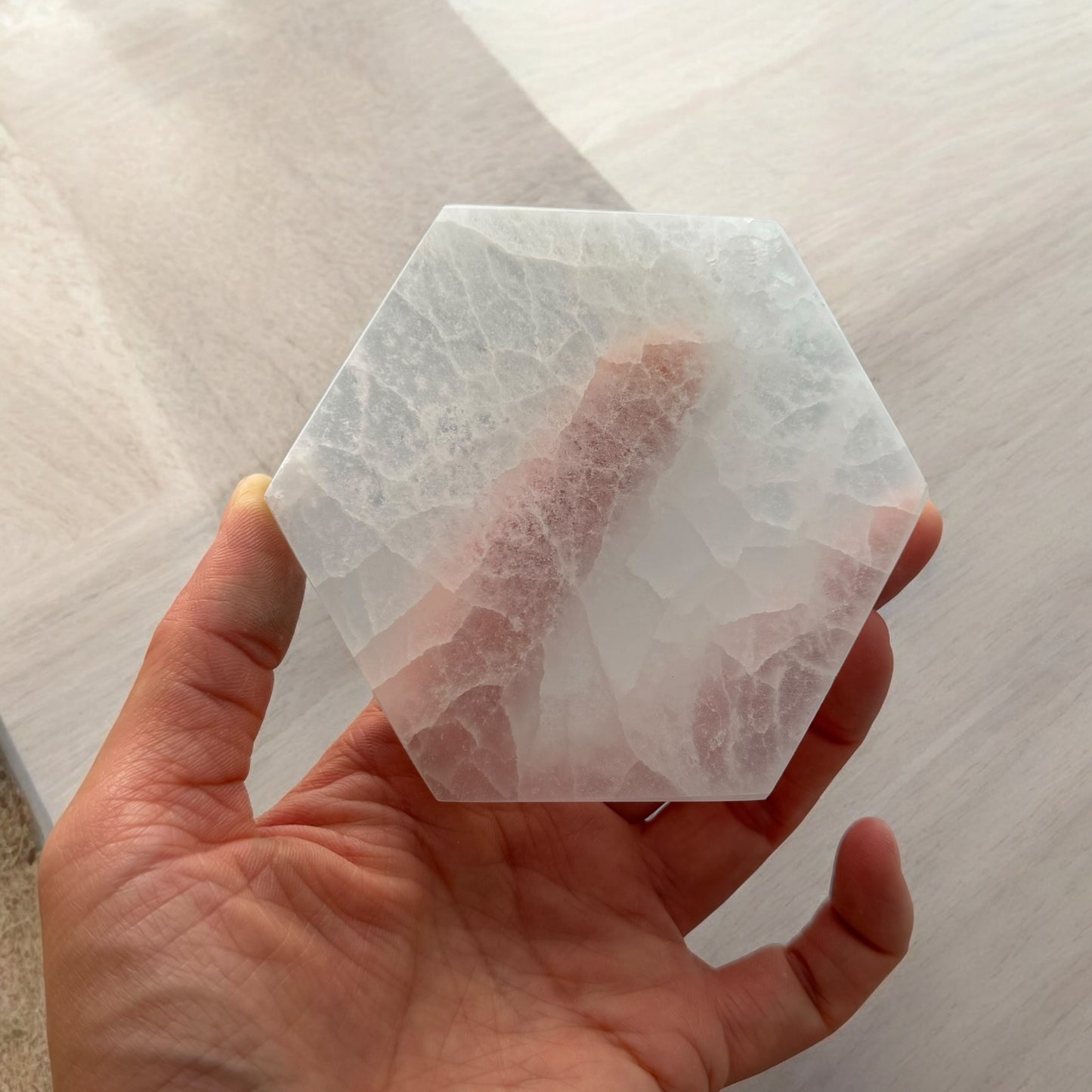 Hexagon Selenite Plate (M)