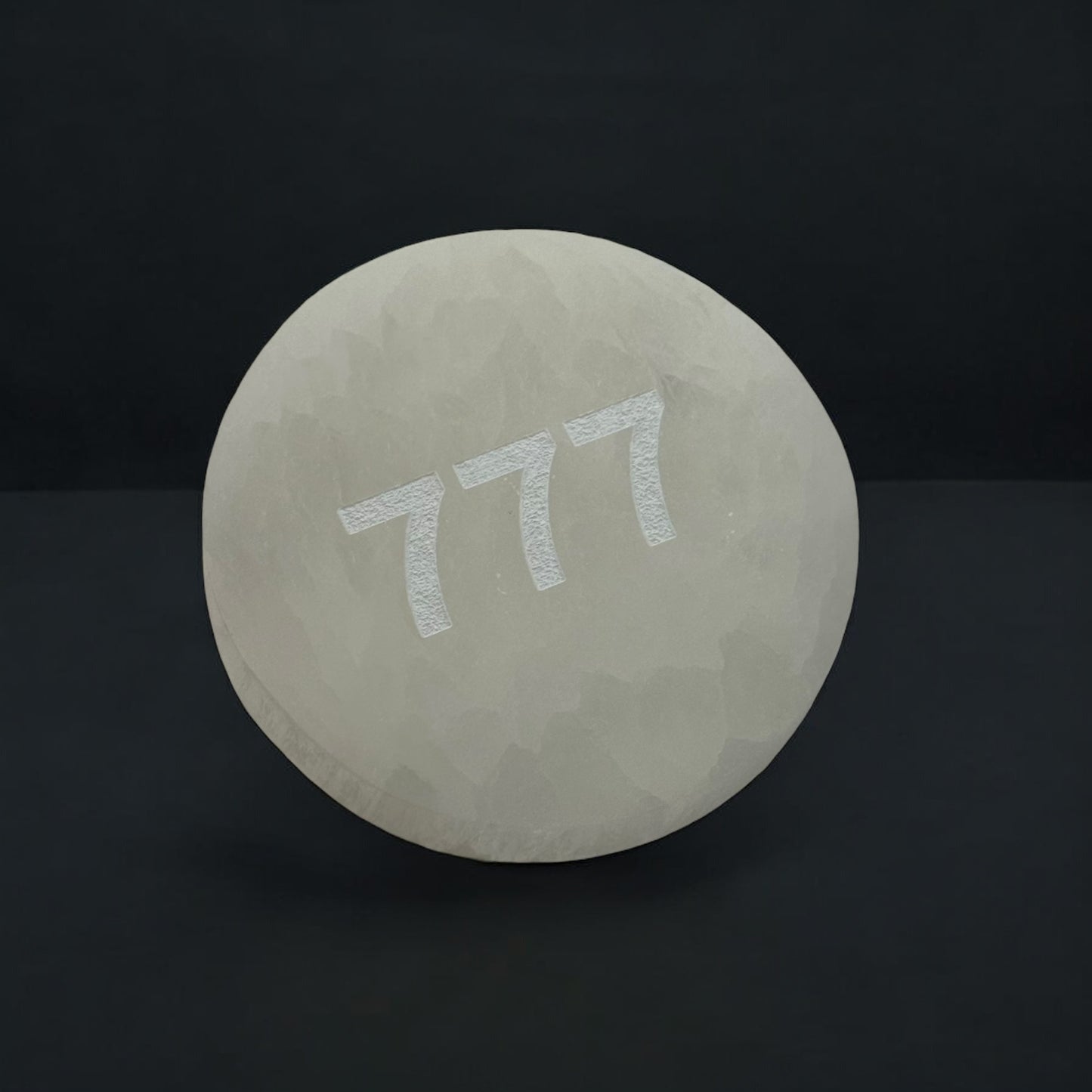 Angel Number "777" Selenite Plate Round (S)