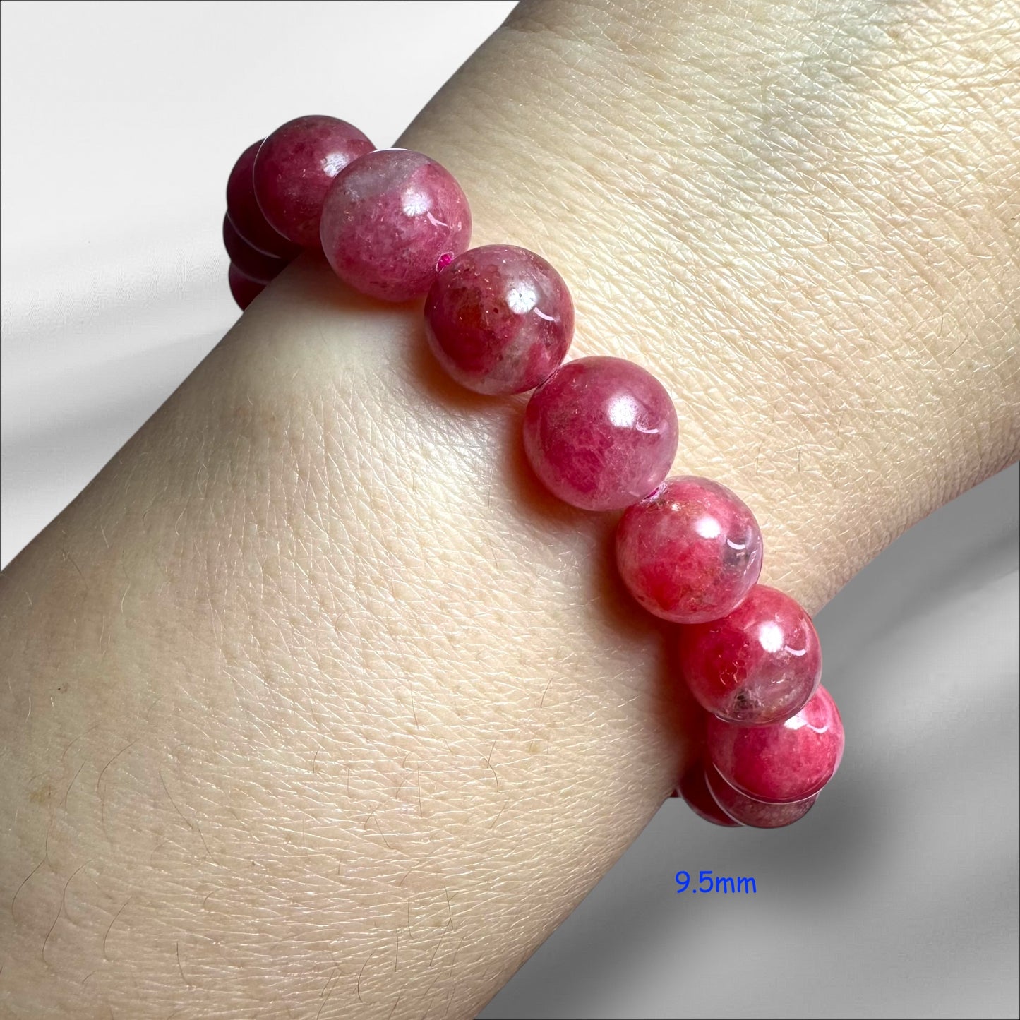 Russian Rhodonite in Quartz Crystal Beaded Bracelets, Premium Quality