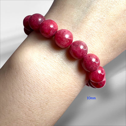 Russian Rhodonite in Quartz Crystal Beaded Bracelets, Premium Quality