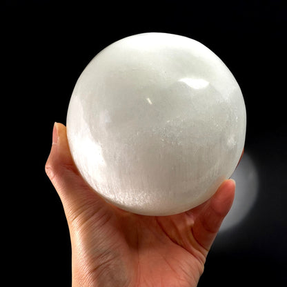 Sphere Selenite Crystal Light
