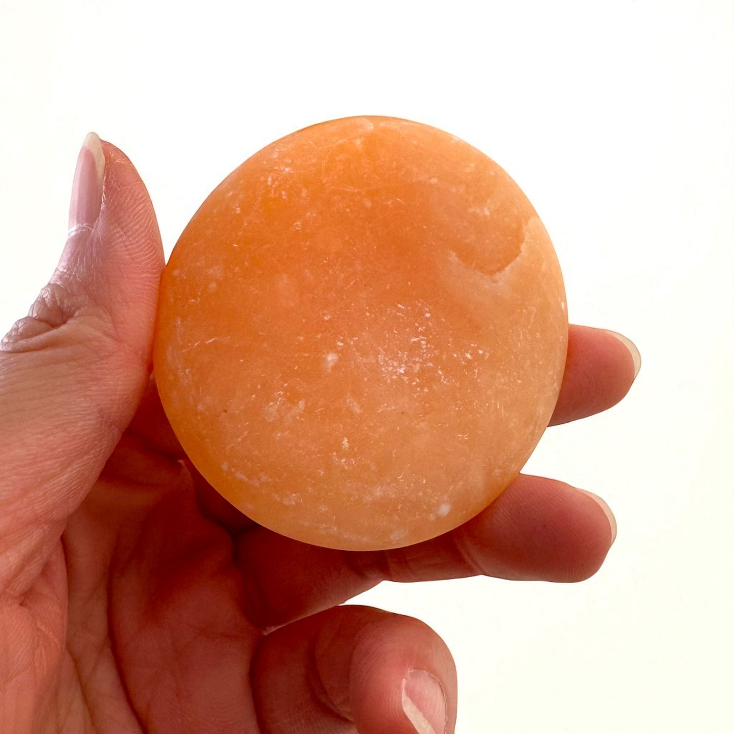 橙色方解石水晶掌石