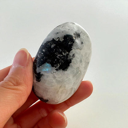 Rainbow Moonstone Crystal Palm Stones