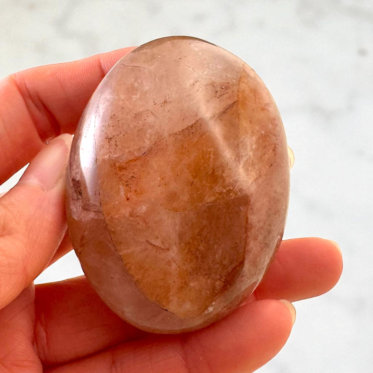 Fire Rose Quartz Crystal Palm Stones