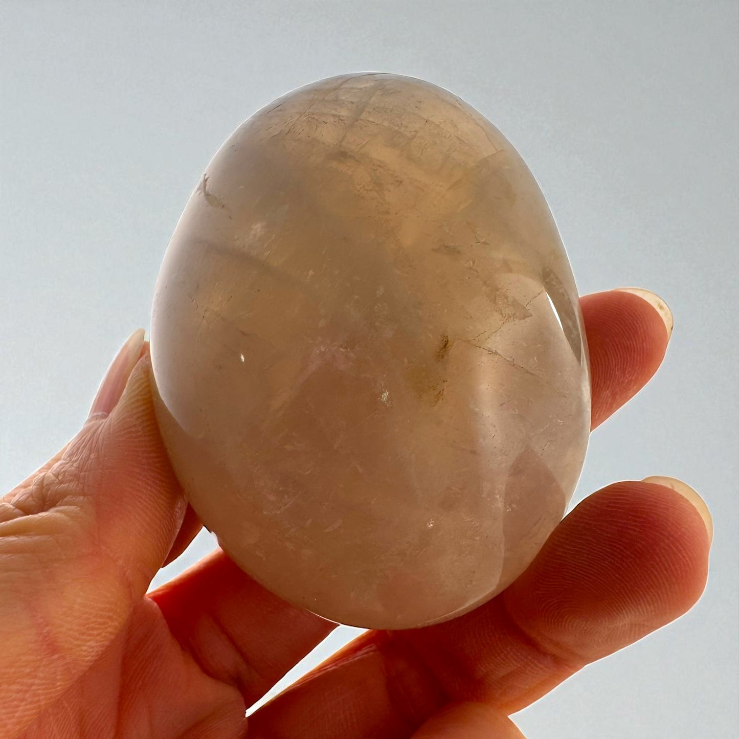 Blue Rose Quartz Crystal Palm Stones