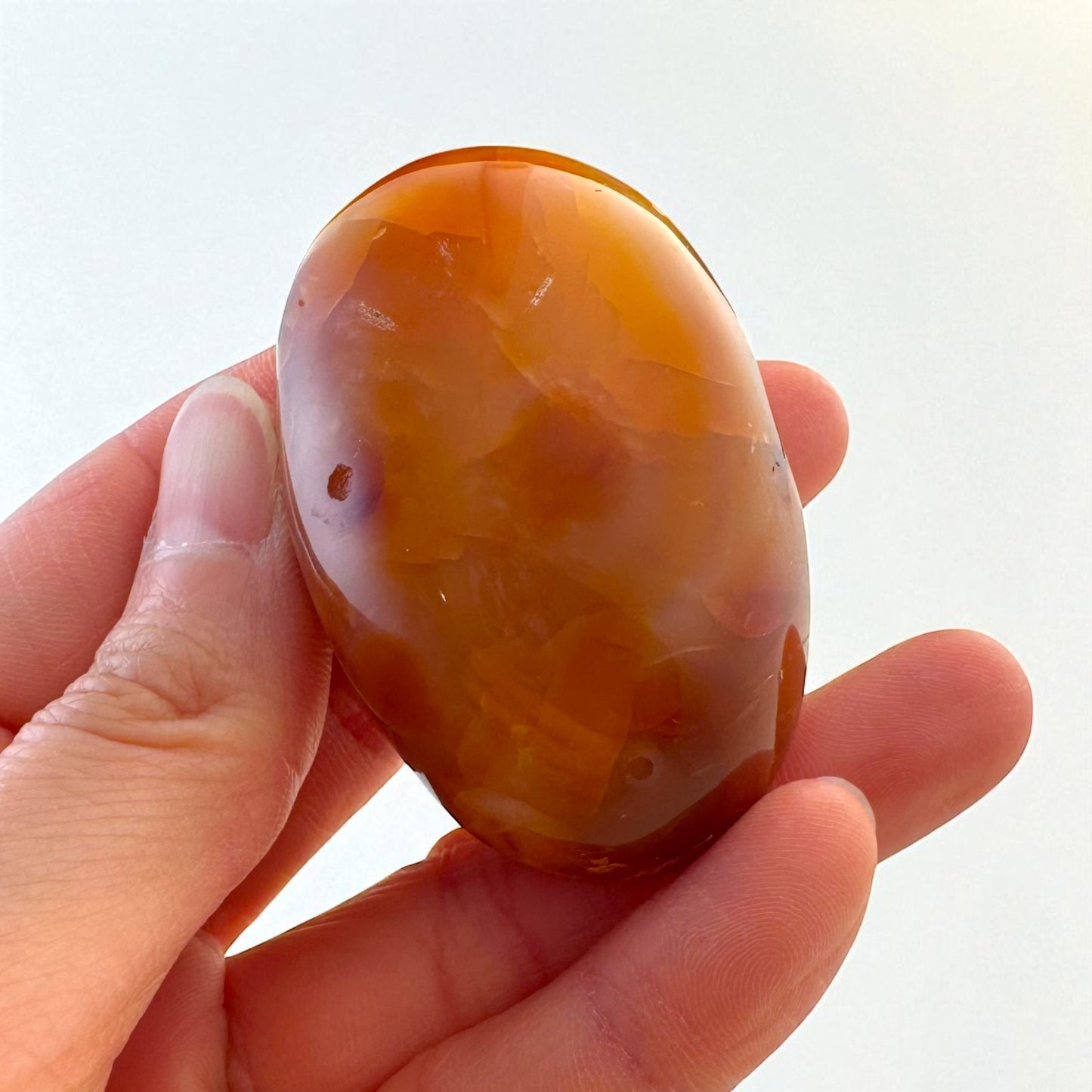 Carnelian Crystal Palm Stones