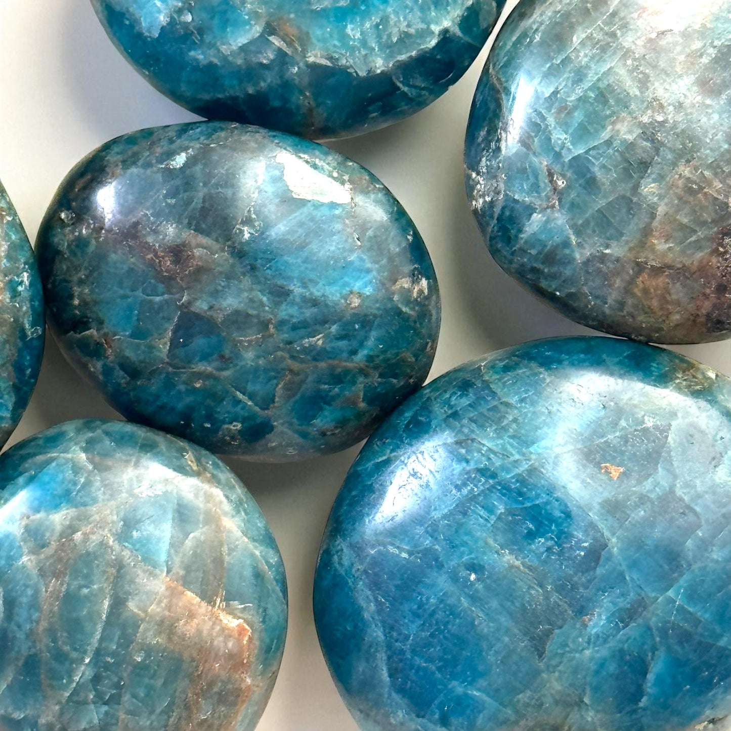 Blue Apatite Crystal Palm Stones
