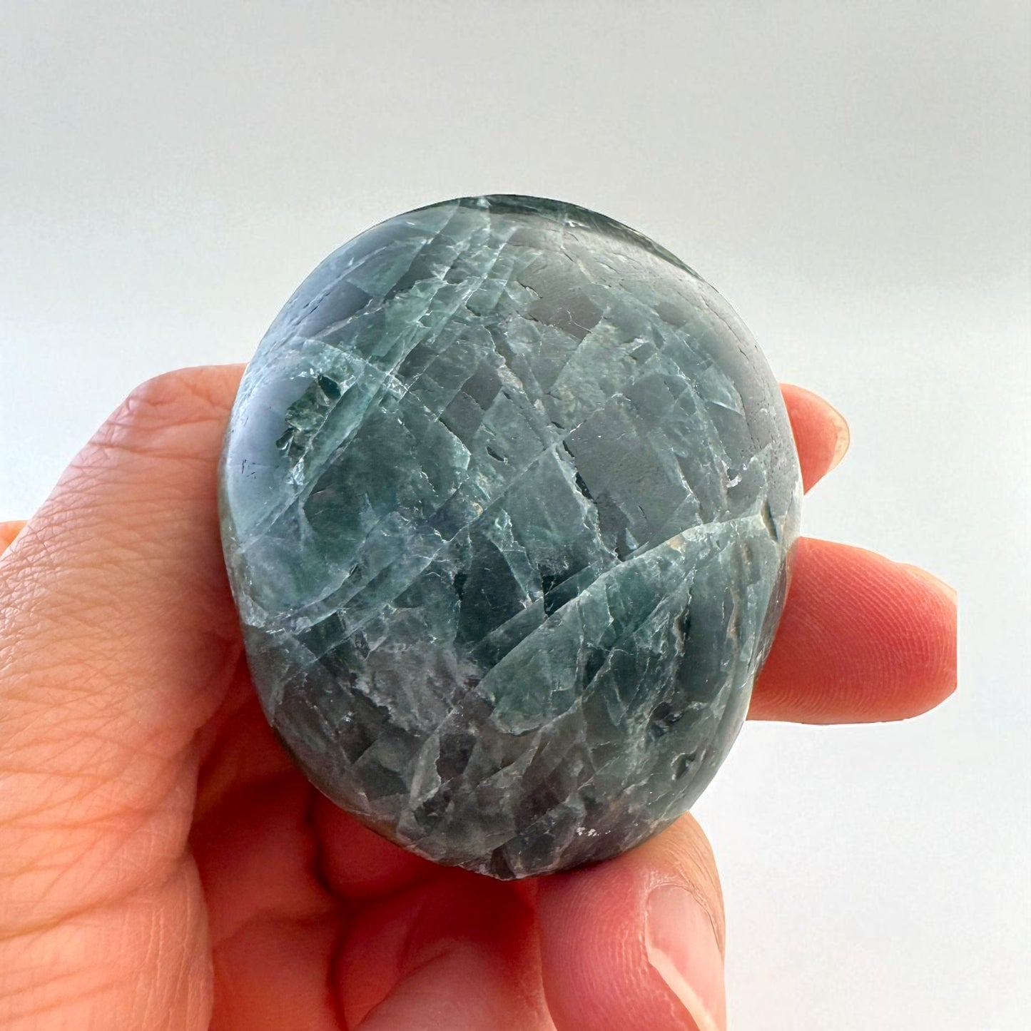 Green Apatite Crystal Palm Stones