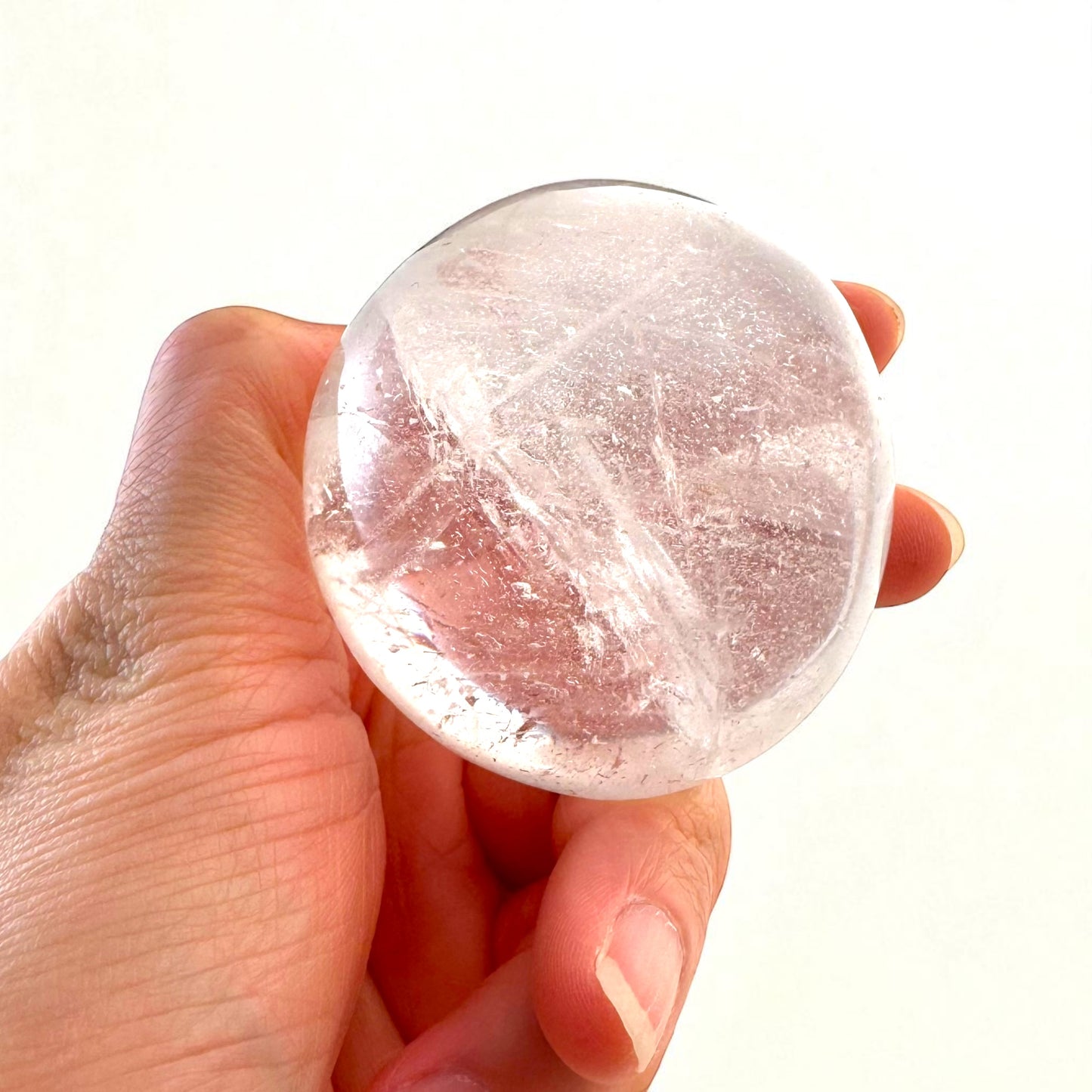 Clear Quartz Crystal Palm Stones