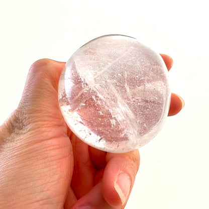 Clear Quartz Crystal Palm Stones