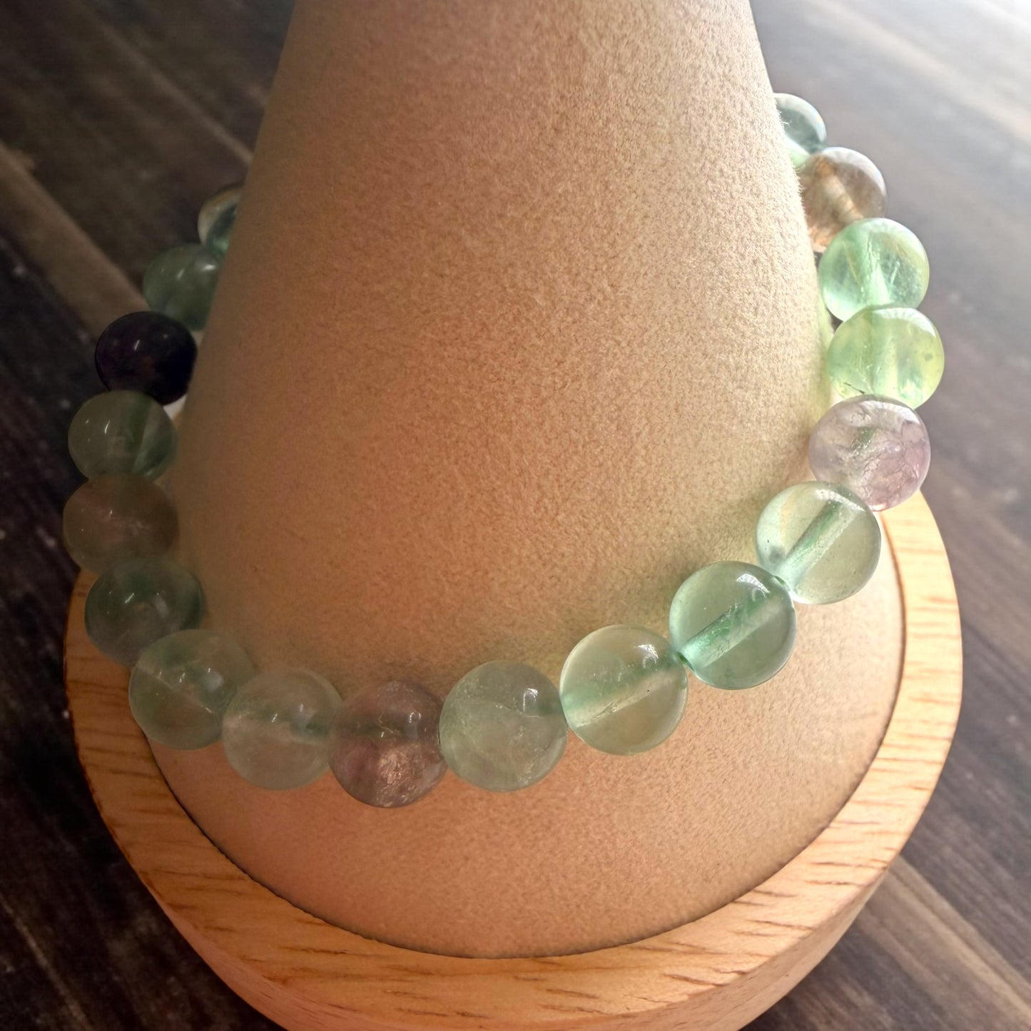 Multicolored Fluorite Crystal Beaded Bracelet (7~8 mm)