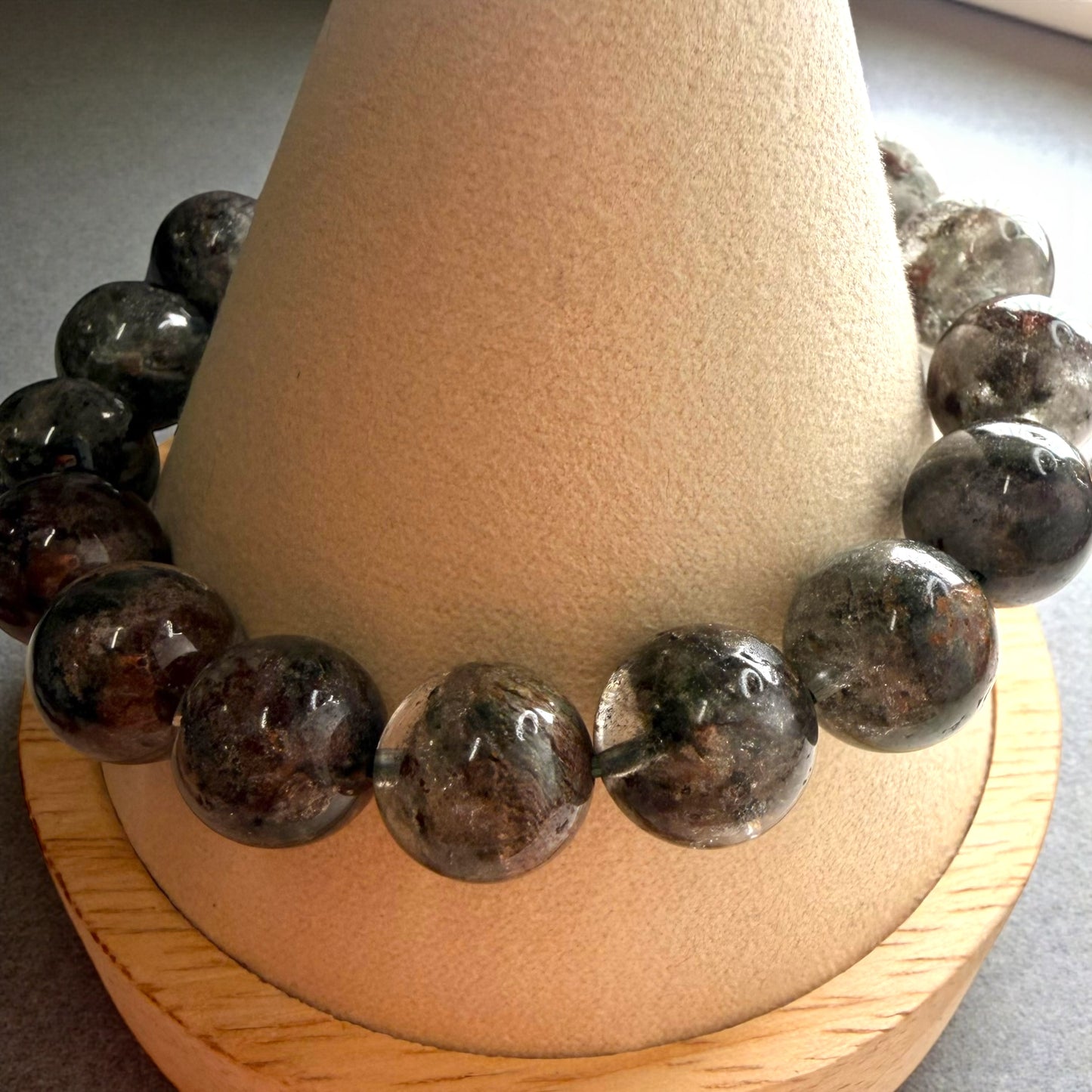 Garden Quartz (Lodolite) Crystal Beaded Bracelets