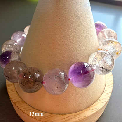 Super Seven, Amethyst Crystal Beaded Bracelet