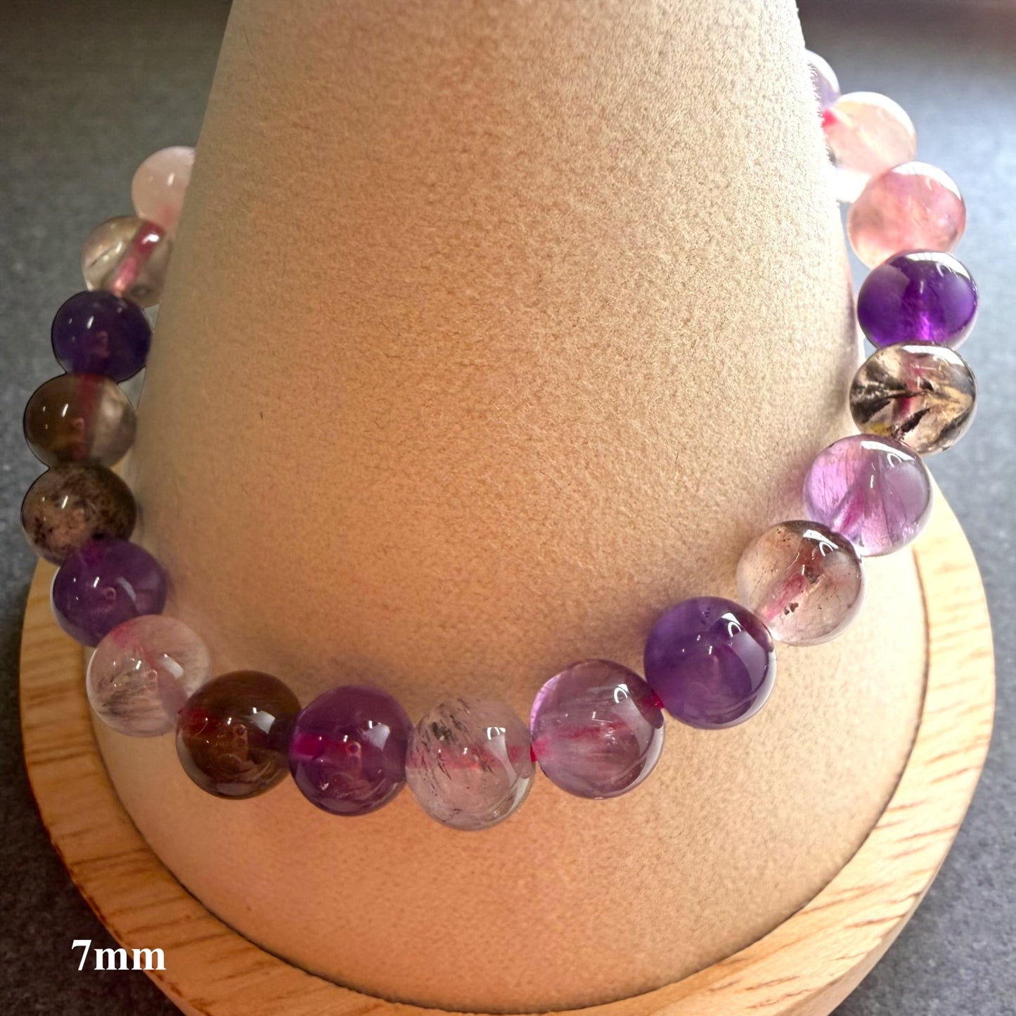 Super Seven, Amethyst Crystal Beaded Bracelet