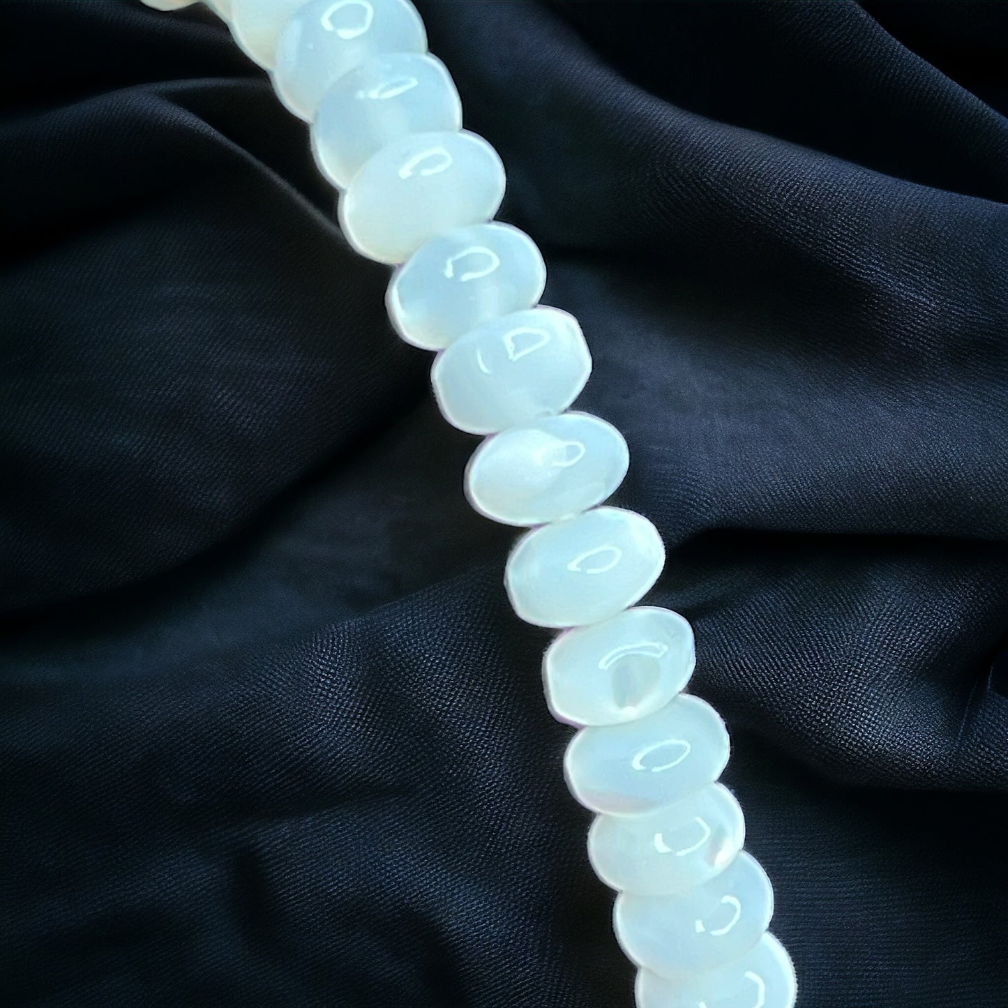Mother of Pear Rondelle Beaded Bracelet (6mm)