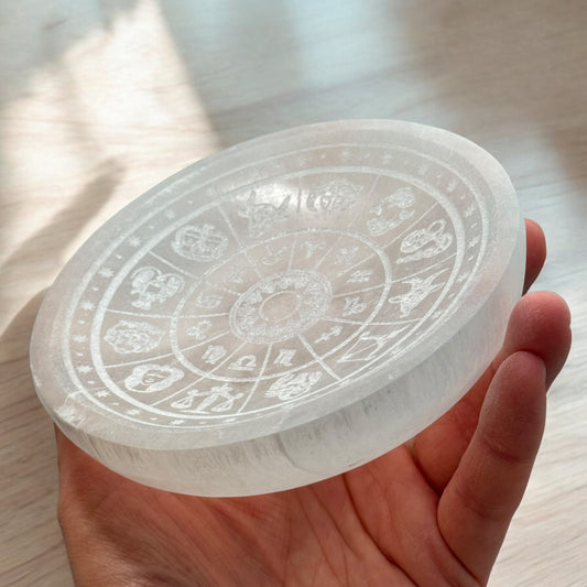 Horoscope Selenite Bowl Round (M)