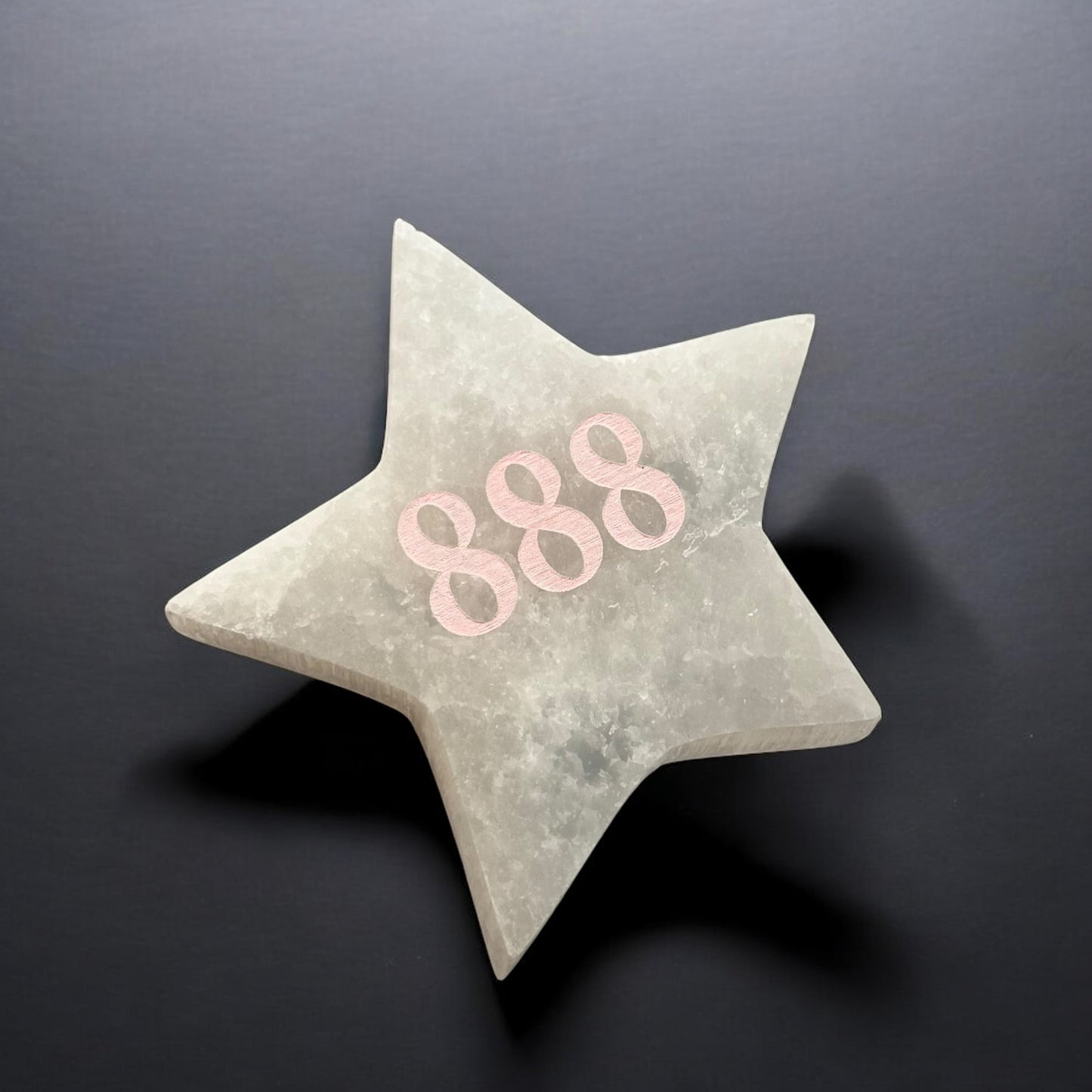 Angel Number "888" Selenite Star Plate (M)