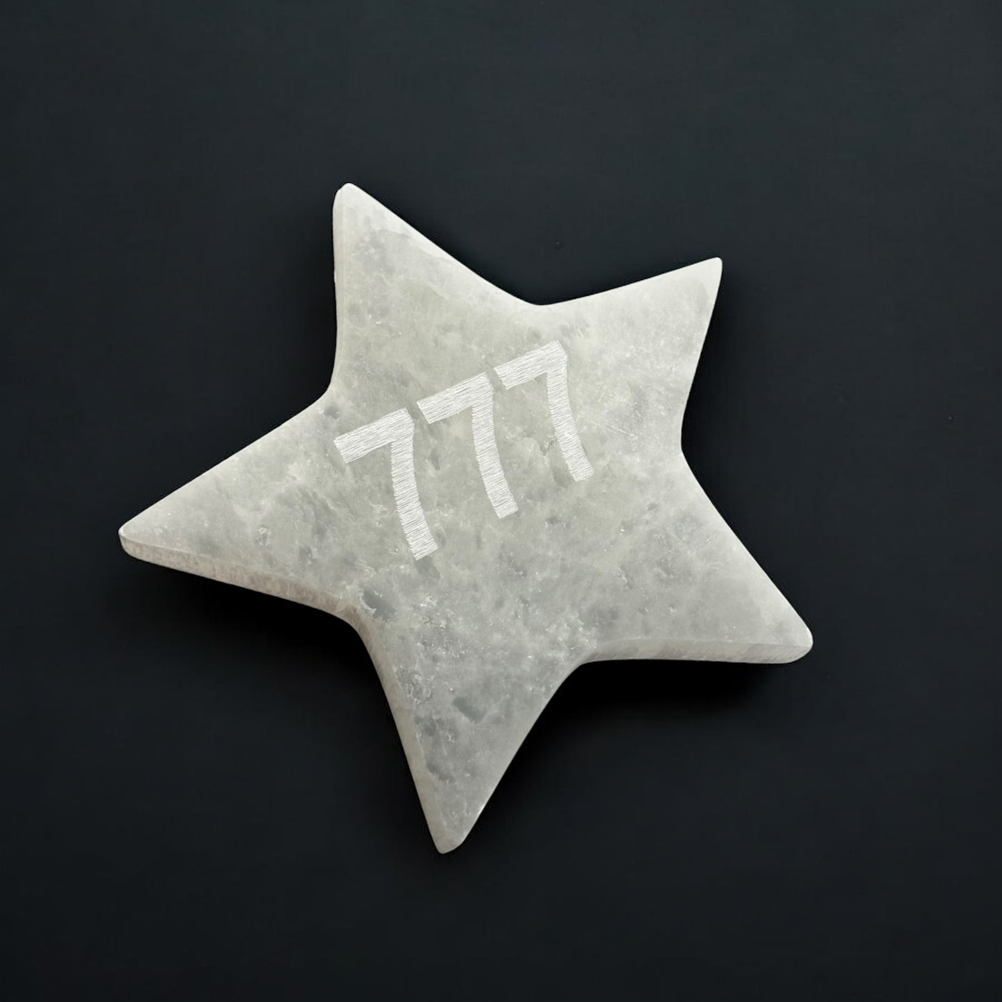 Angel Number "777" Selenite Star Plate (M)