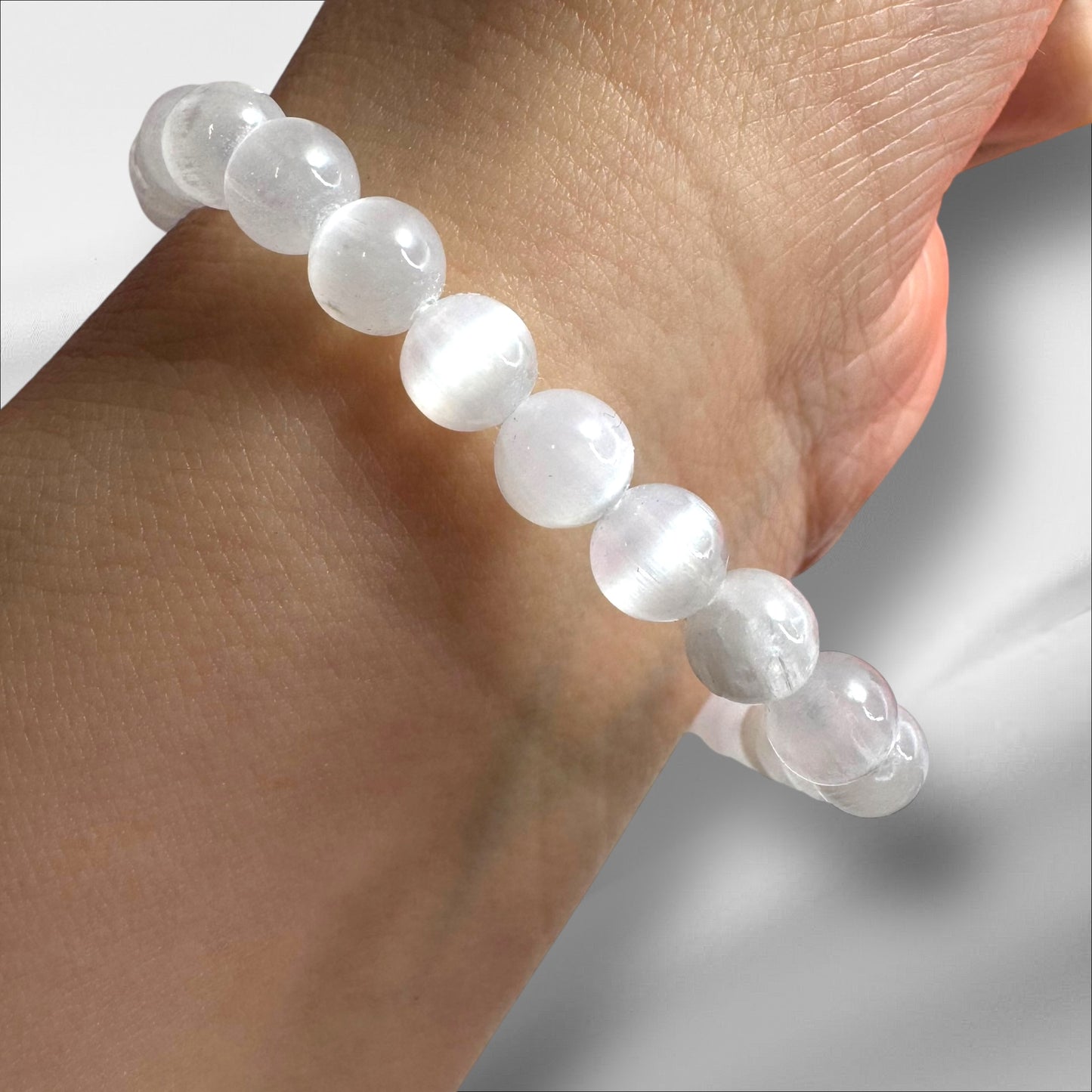 Selenite Crystal Beaded Bracelets (6.5mm)