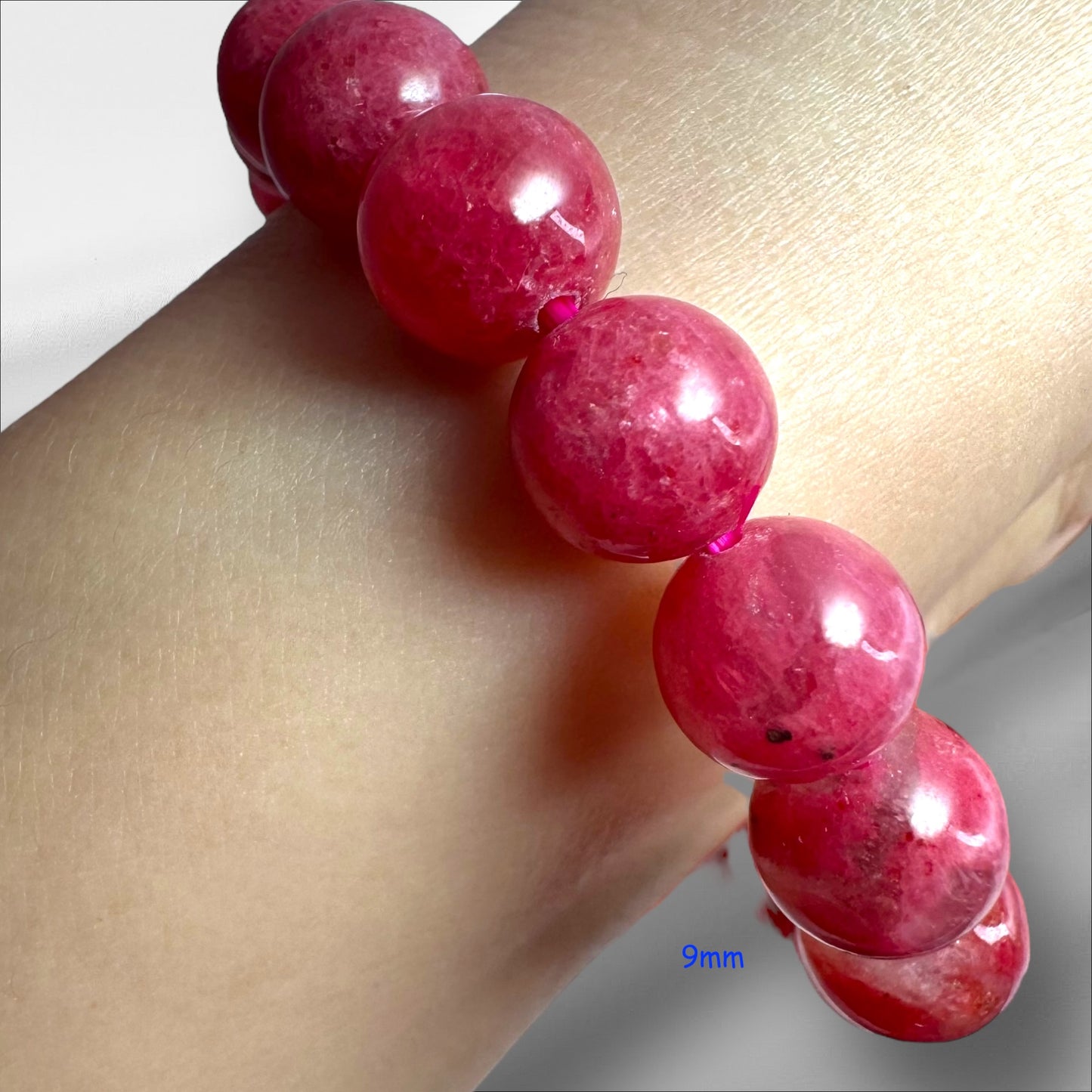 Russian Rhodonite in Quartz Crystal Beaded Bracelets, Premium Quality