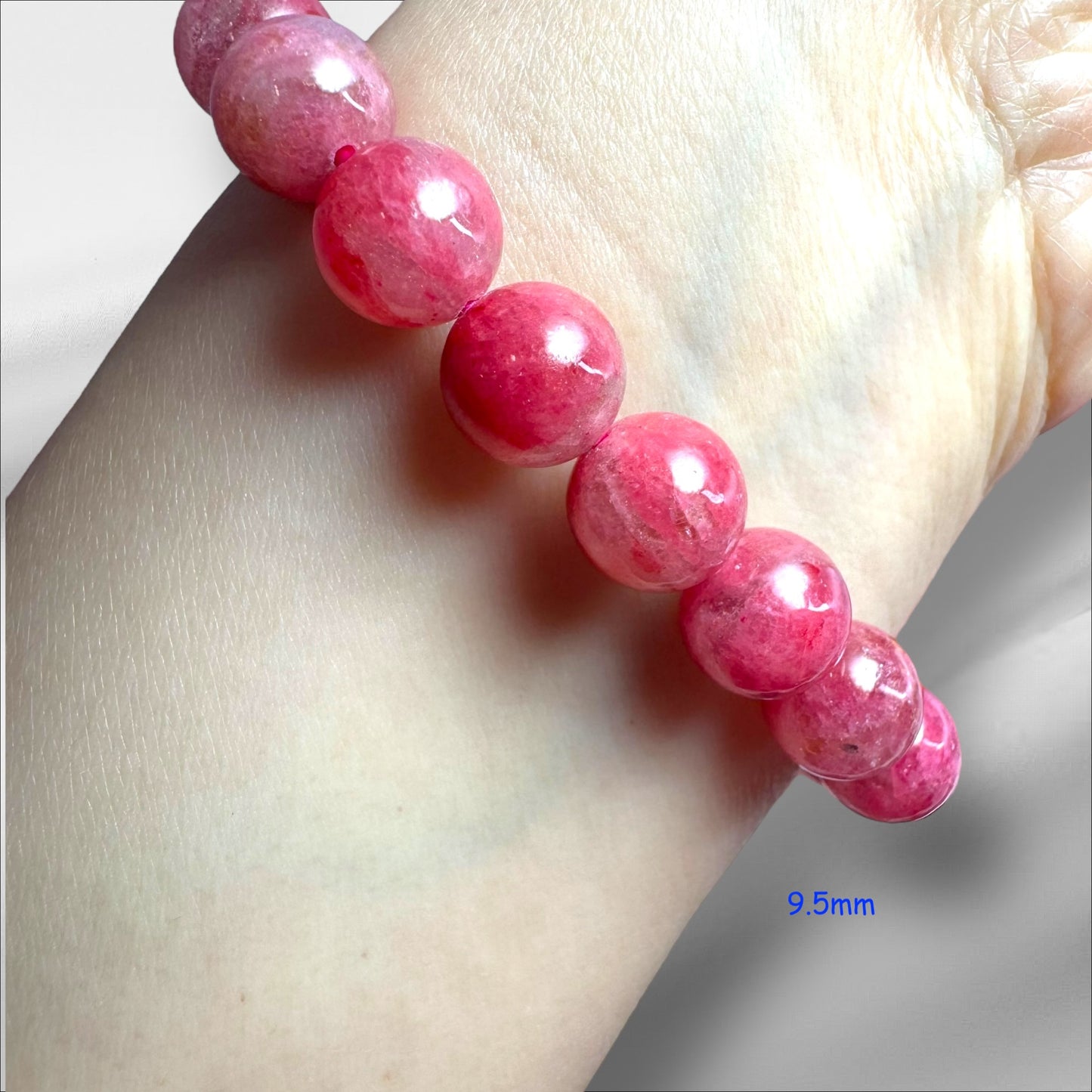 Russian Rhodonite in Quartz Crystal Beaded Bracelets, Premium Quality