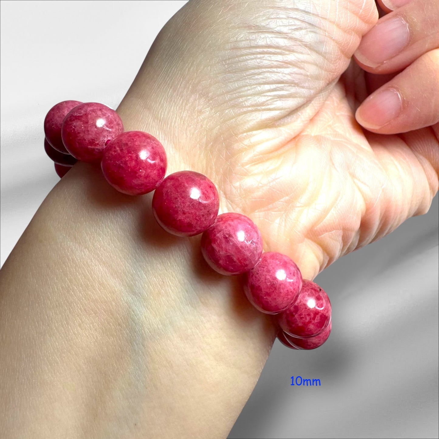 Russian Rhodonite in Quartz Crystal Beaded Bracelets, Premium Quality