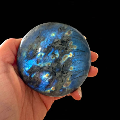 Premium Full Flash Labradorite Crystal Palm Stones
