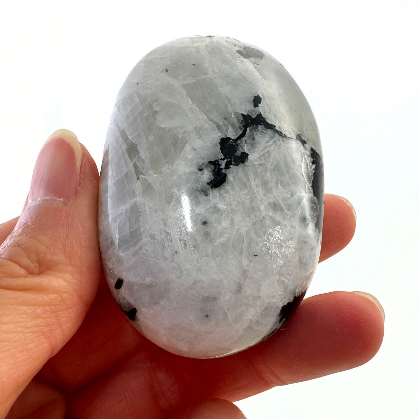 Rainbow Moonstone Crystal Palm Stones
