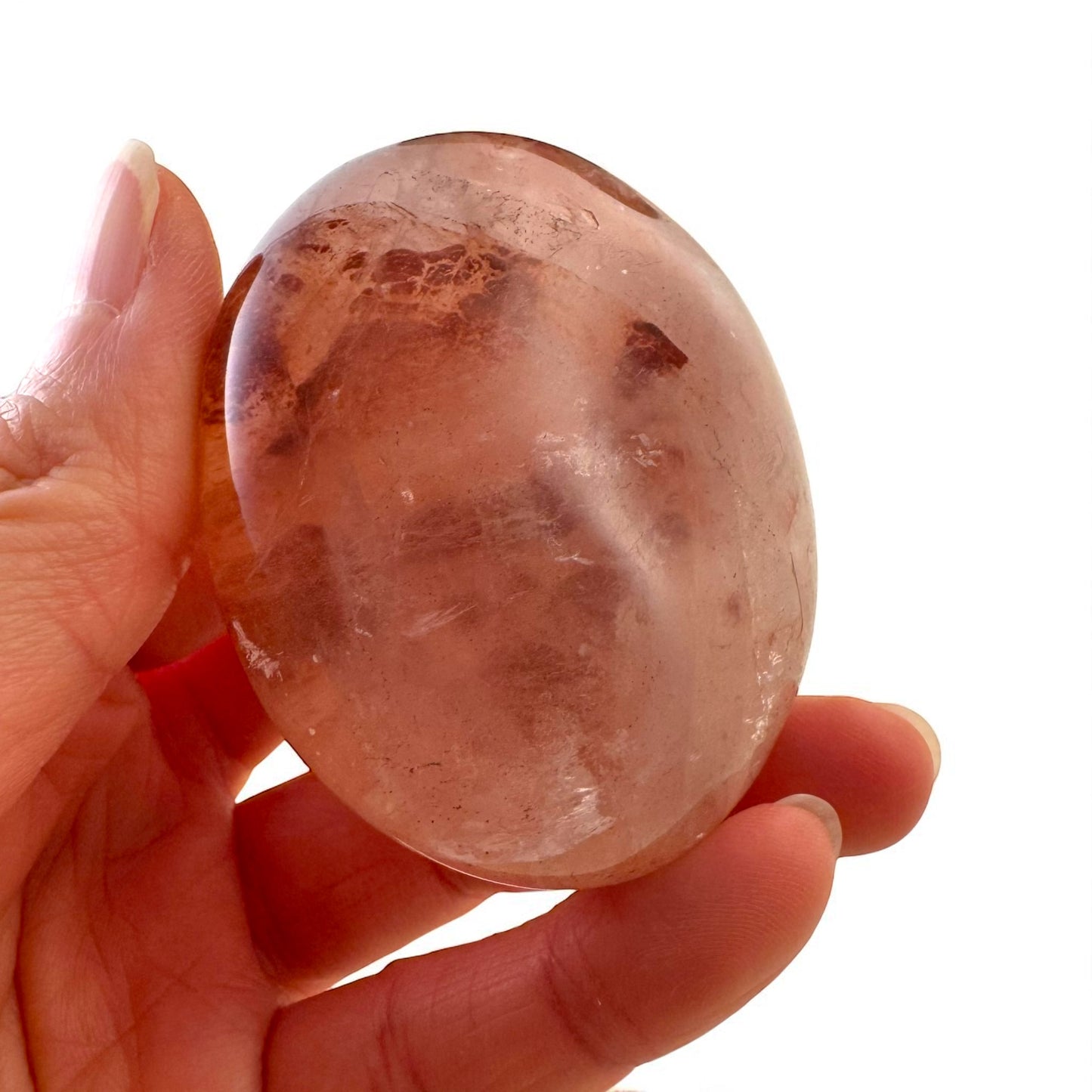 Fire Rose Quartz Crystal Palm Stones