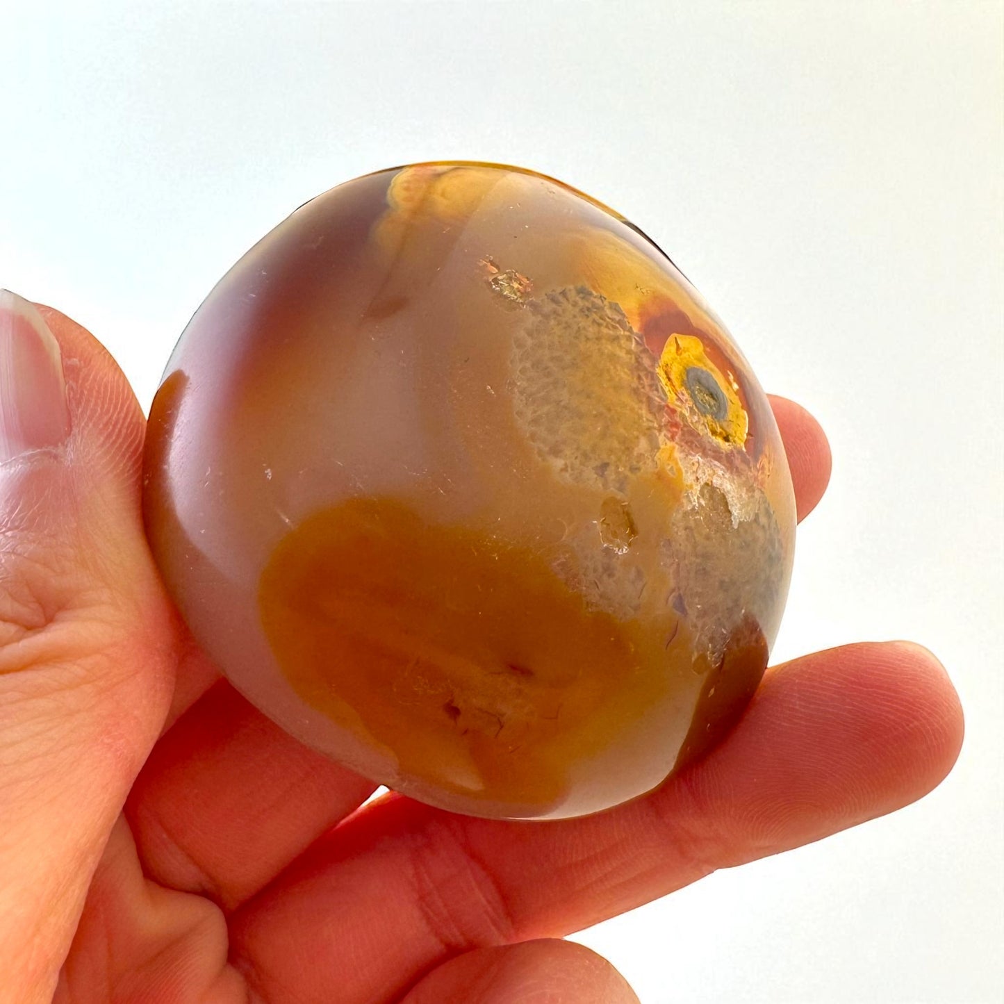 Carnelian Crystal Palm Stones