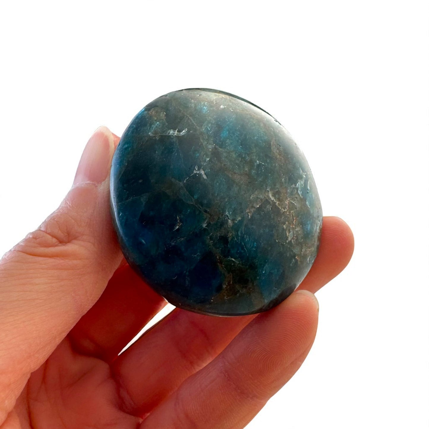 Blue Apatite Crystal Palm Stones