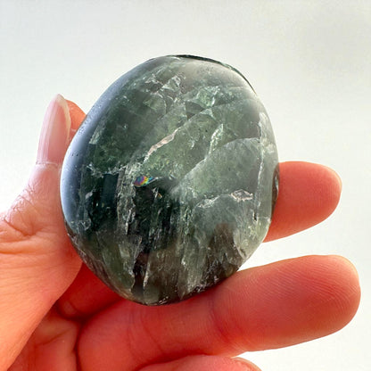Green Apatite Crystal Palm Stones