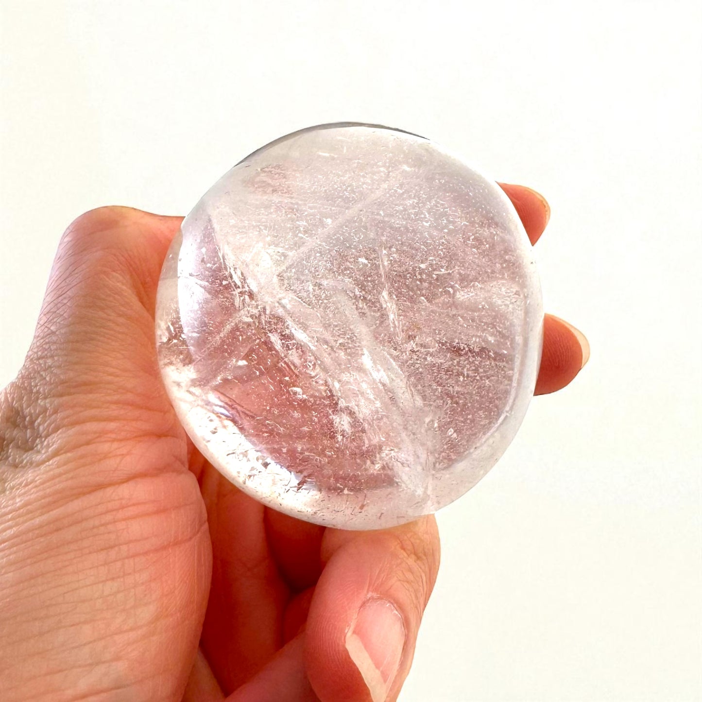 Clear Quartz Crystal Palm Stones