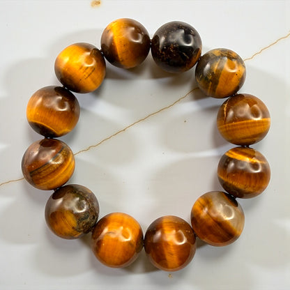 Tiger's Eye Crystal Beaded Bracelet (~16mm)