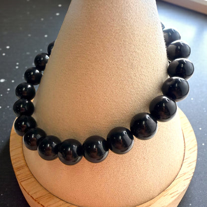 JET黑曜石水晶串珠手鍊