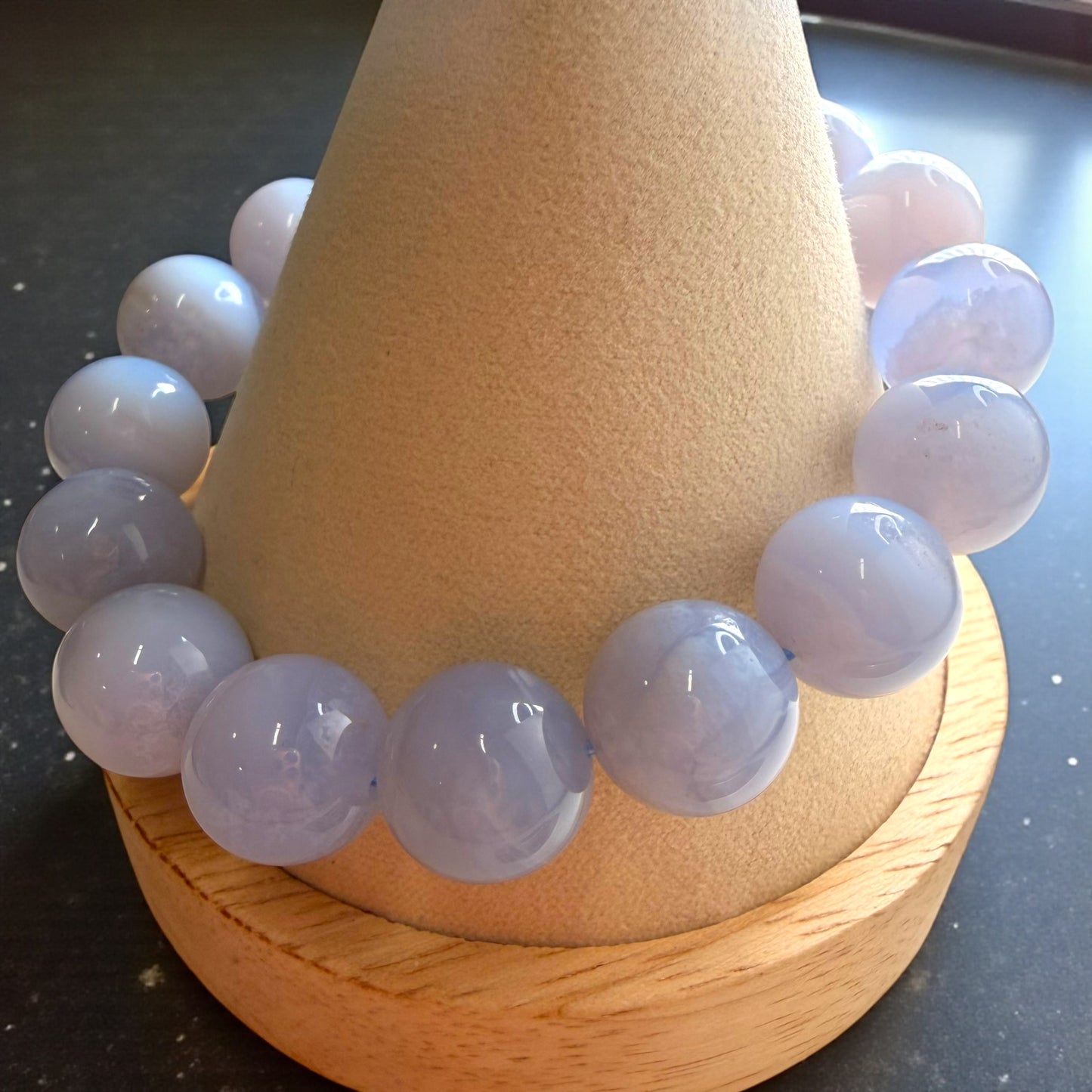 Blue Lace Agate Crystal Beaded Bracelets