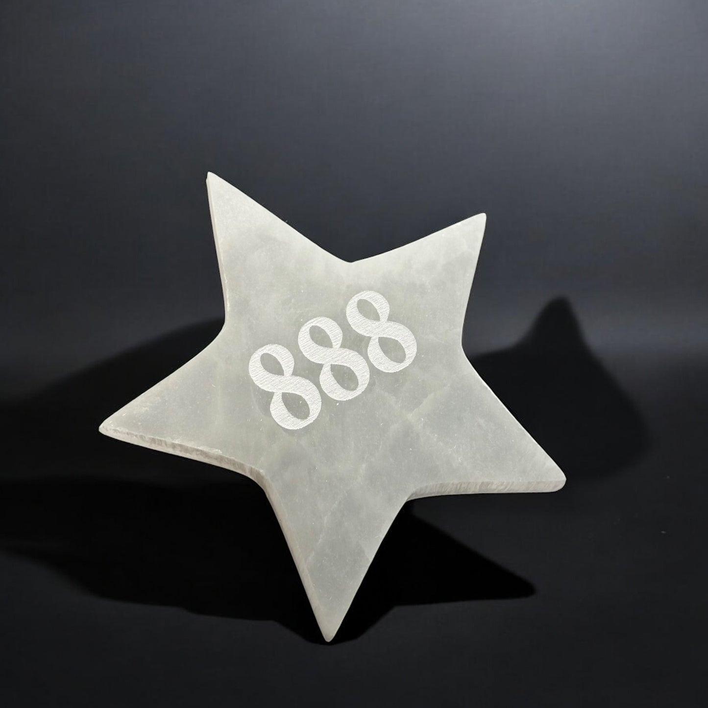 Angel Number "888" Selenite Star Plate (M)