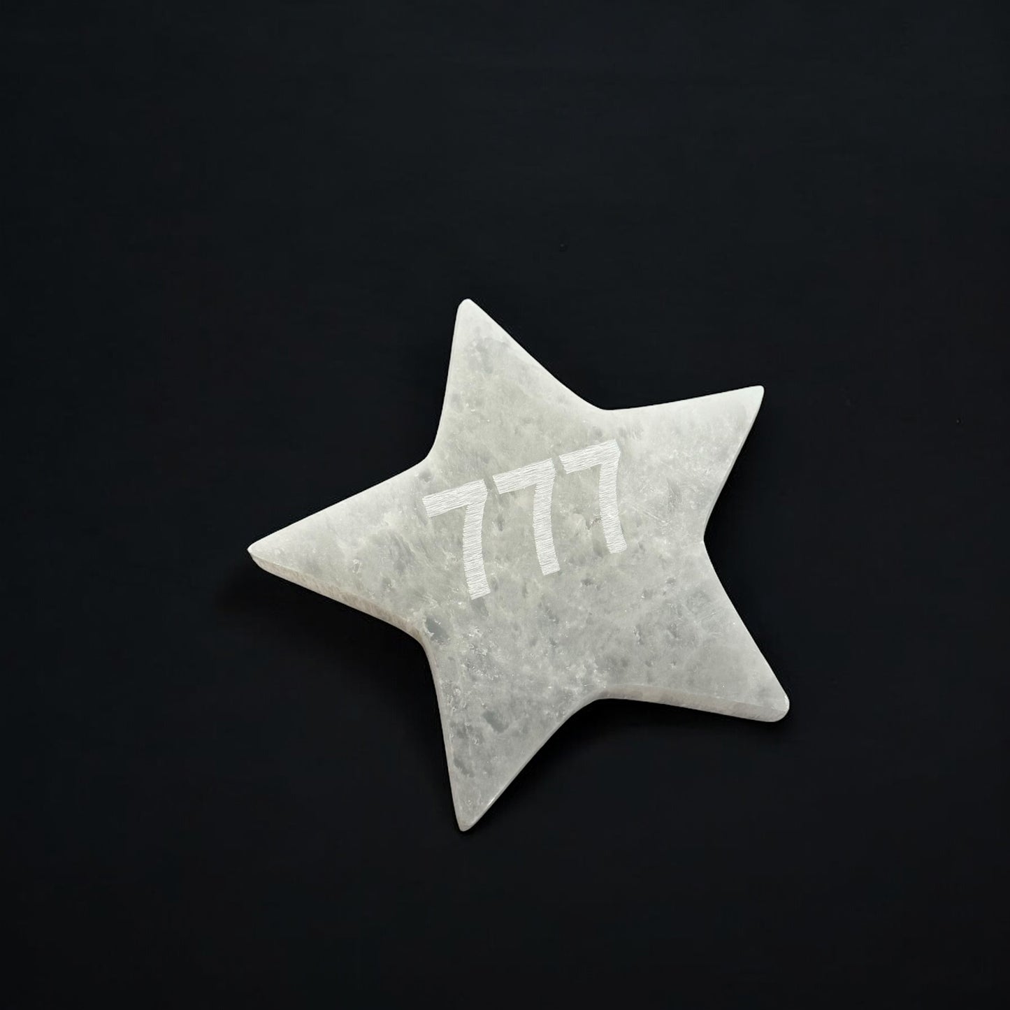 Angel Number "777" Selenite Star Plate (M)