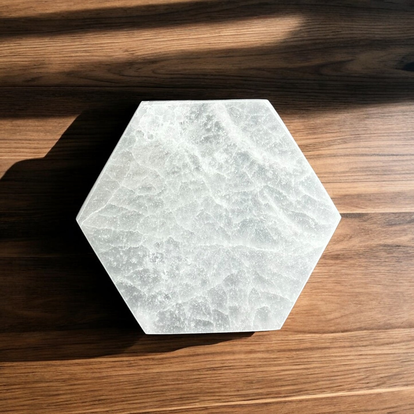 Hexagon Selenite Plate (M)