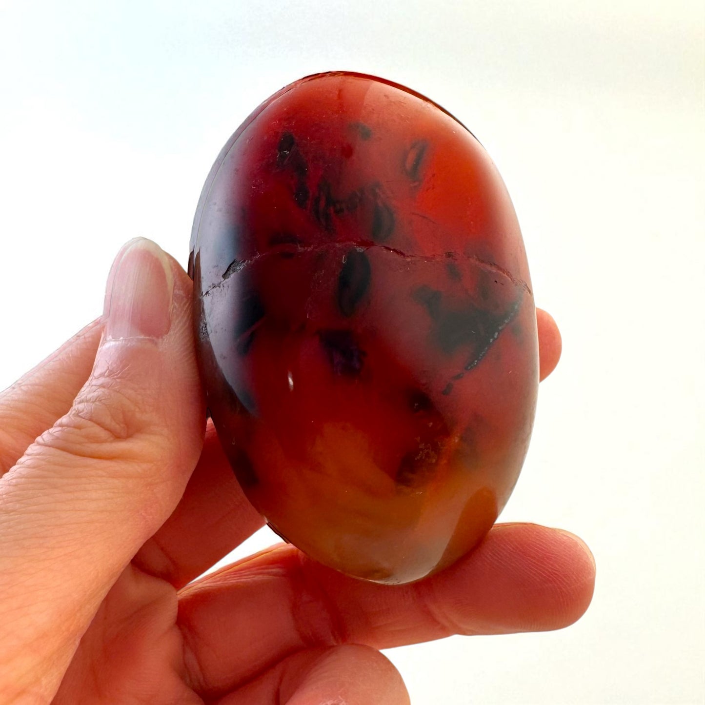 Carnelian Crystal Palm Stones