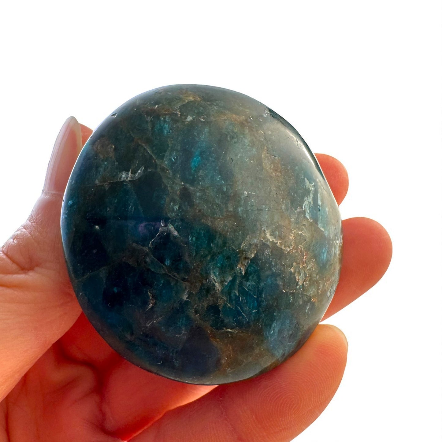 Blue Apatite Crystal Palm Stones