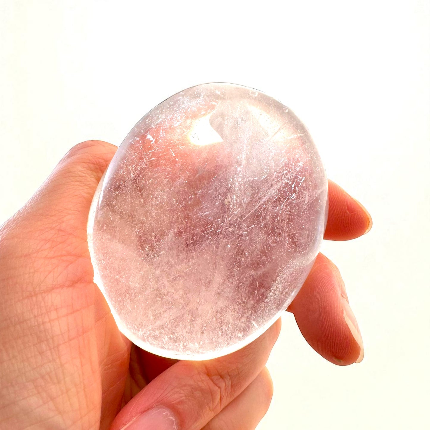 Clear Quartz Crystal Palm Stones