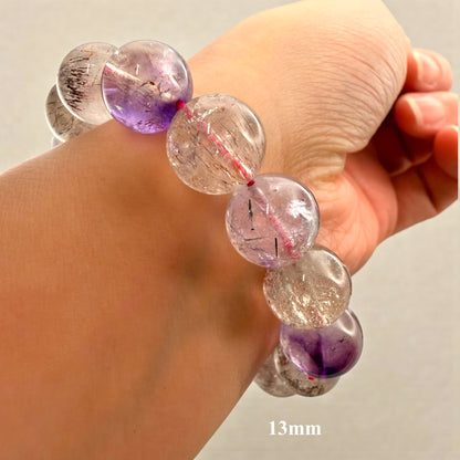 Super Seven, Amethyst Crystal Beaded Bracelet