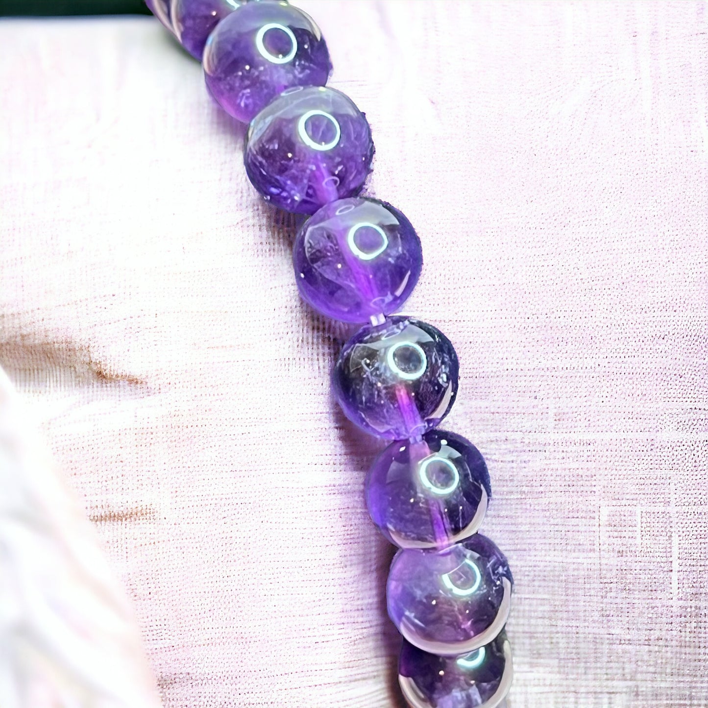 紫水晶串珠手鍊（8.5 毫米）