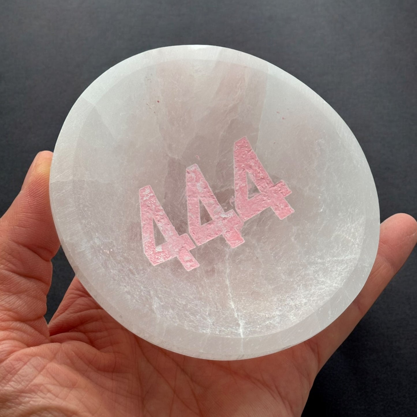 Angel Number "444" Selenite Bowl Round (S)