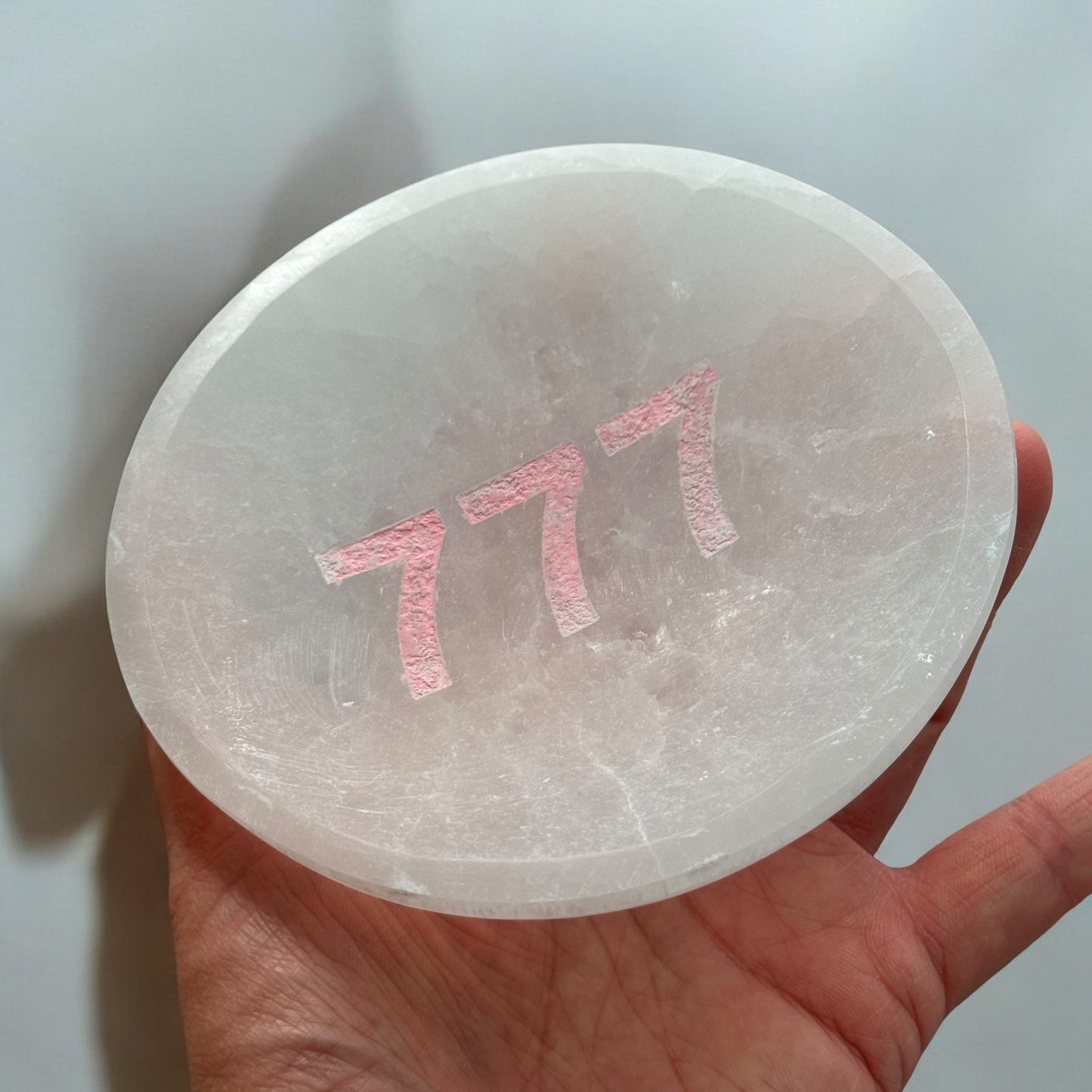 Angel Number "777" Selenite Bowl Round (M)