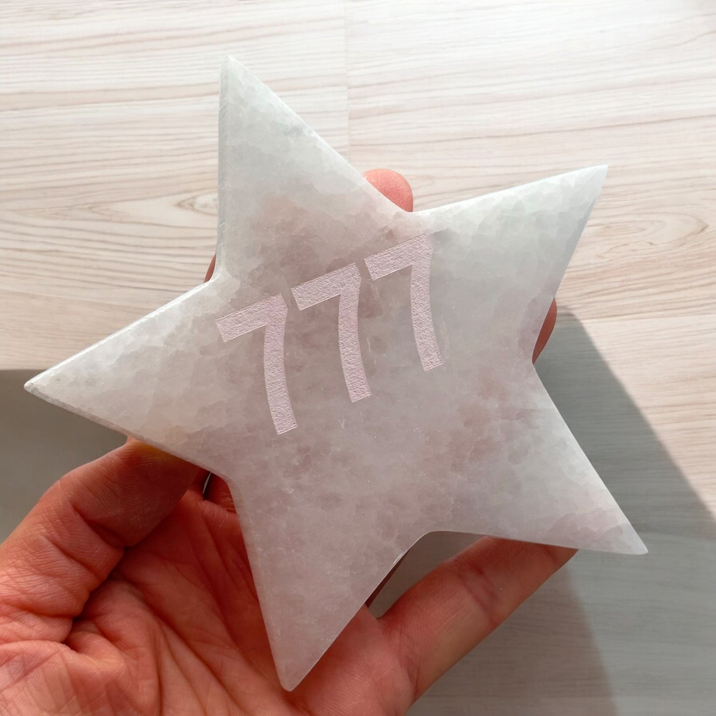 Angel Number "777" Selenite Star Plate (M)